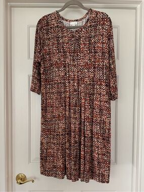 J. Jill Multicolor Knit Midi Dress - Soft Stretch Fabric